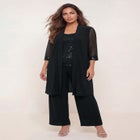 Plus-Size 3 Piece Knit Embellished Pant Set image number 0