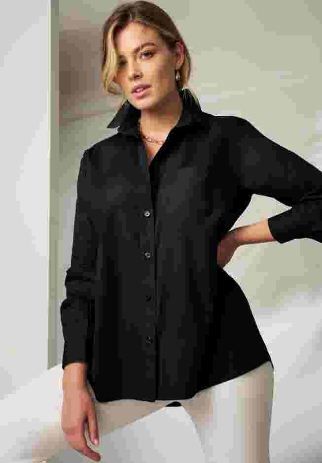 Wrinkle-Free Stretch Cotton Oversized Shirt image number 0