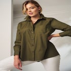 Wrinkle-Free Stretch Cotton Oversized Shirt image number null