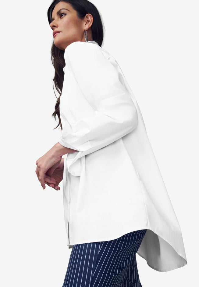 Wrinkle-Free Stretch Cotton Oversized Shirt image number 4