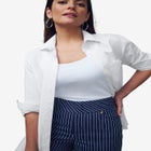 Wrinkle-Free Stretch Cotton Oversized Shirt image number null