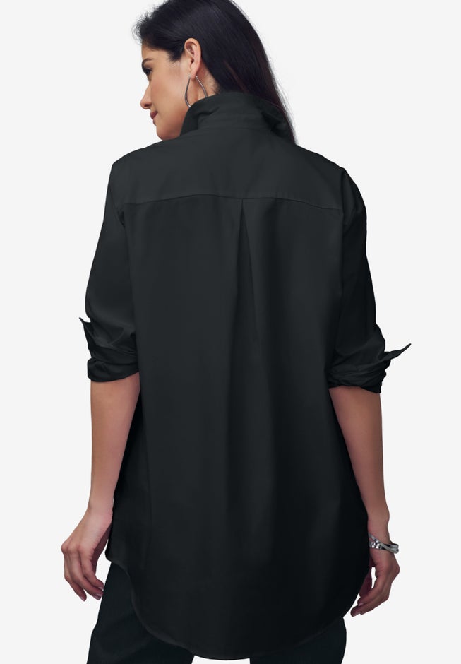 Wrinkle-Free Stretch Cotton Oversized Shirt image number 3