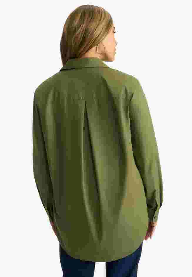 Wrinkle-Free Stretch Cotton Oversized Shirt image number 1