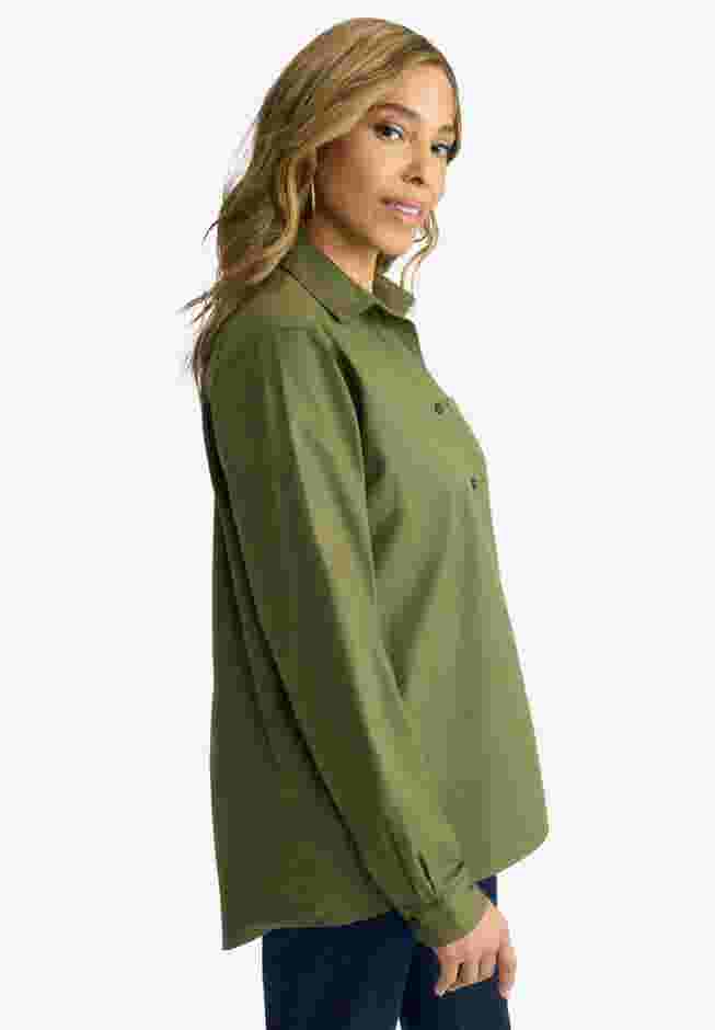 Wrinkle-Free Stretch Cotton Oversized Shirt image number 2