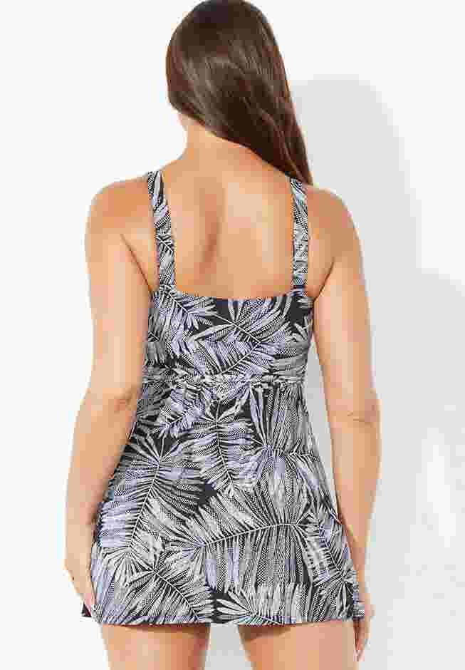 Twist Front V-Neck Swimdress image number 1