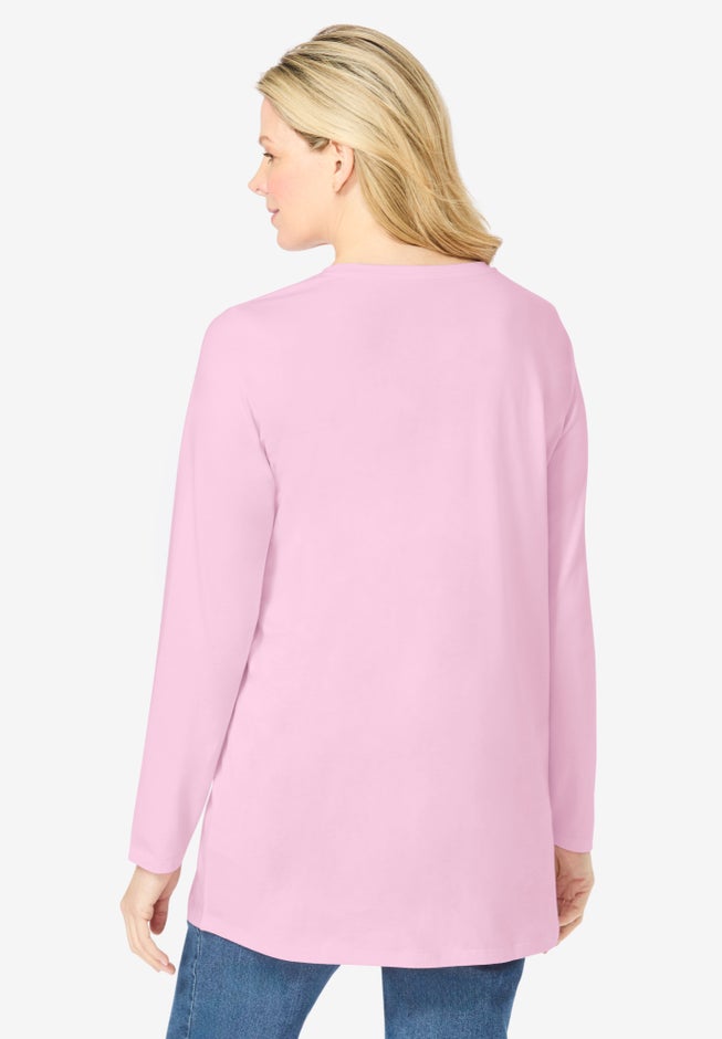 Perfect Long-Sleeve V-Neck Tunic image number 1