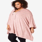 Supersoft Hoodie Poncho with Zip Front image number null