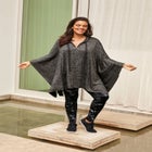 Supersoft Hoodie Poncho with Zip Front image number null