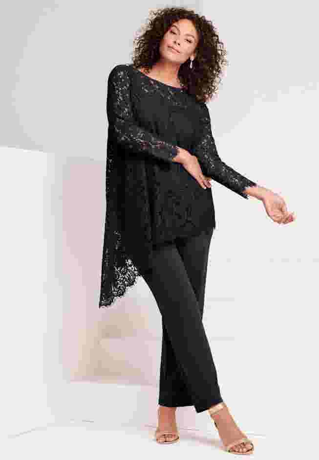 Asymmetrical Lace Pant Set image number 5