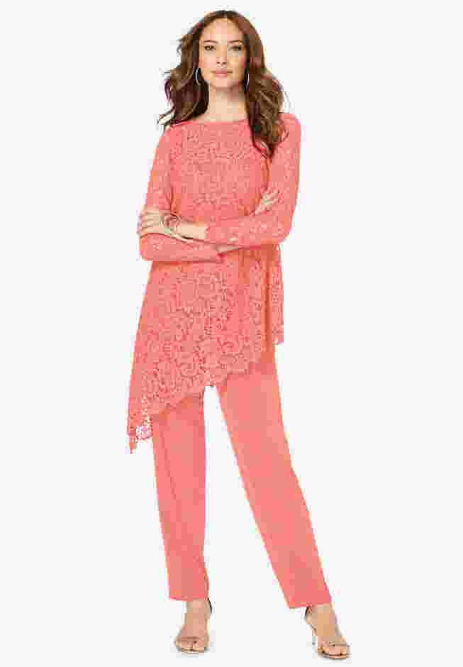 Asymmetrical Lace Pant Set image number 0