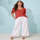 Plus Size Ruched Sleeve Ultra Drape Tunic image number null