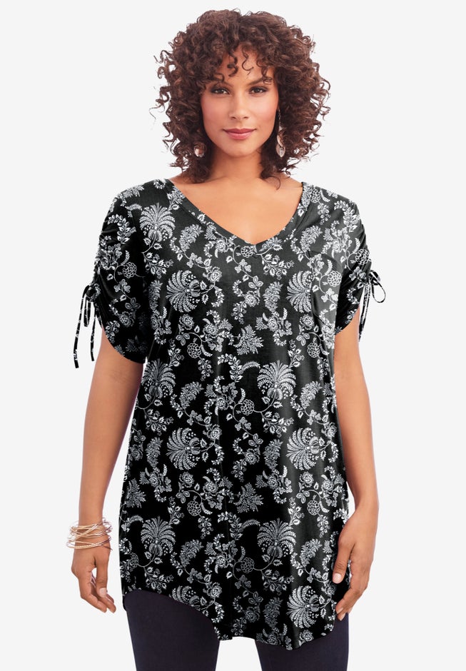 Ruched Sleeve Ultra Femme Tunic image number 0
