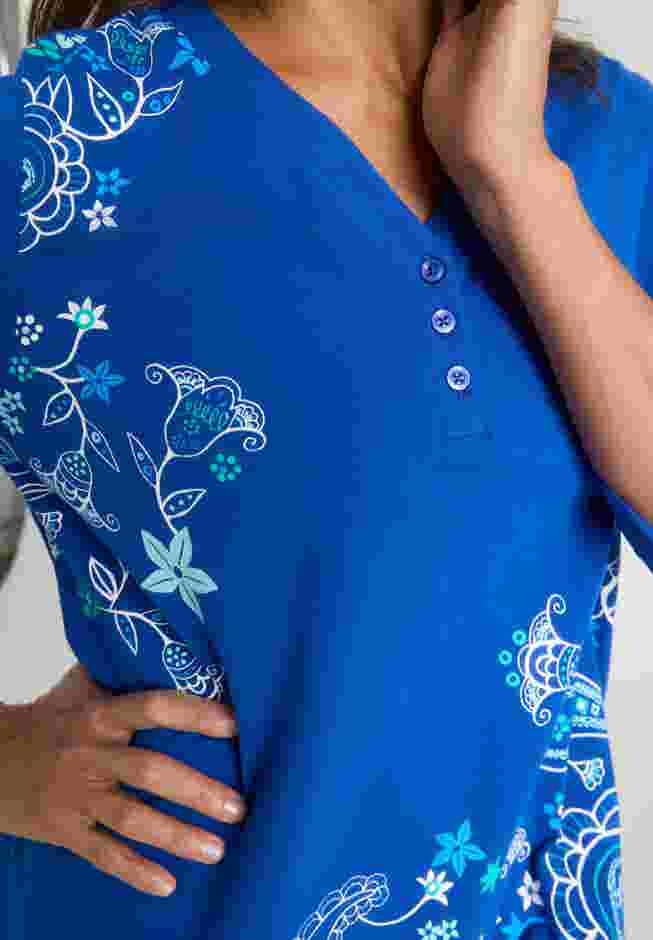 Stretch Cotton Henley Top image number 3