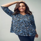 Stretch Cotton Henley Top image number null