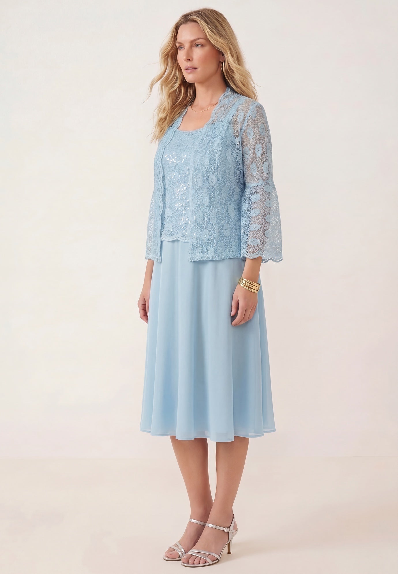 Glitter & Lace Jacket Dress Set image number 0