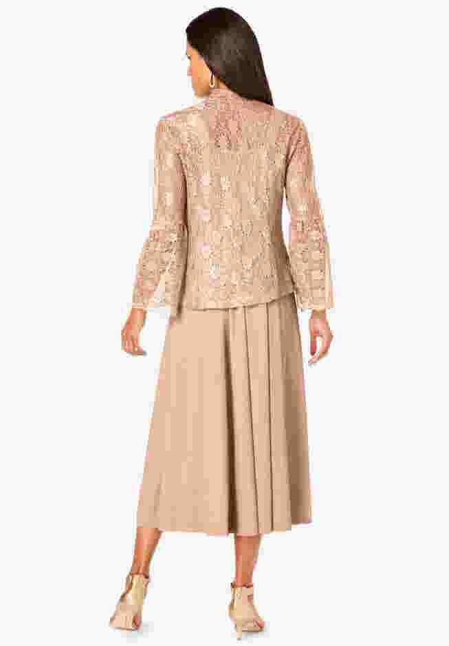Glitter & Lace Jacket Dress Set image number 1
