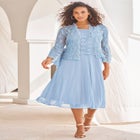 Glitter & Lace Jacket Dress Set image number null