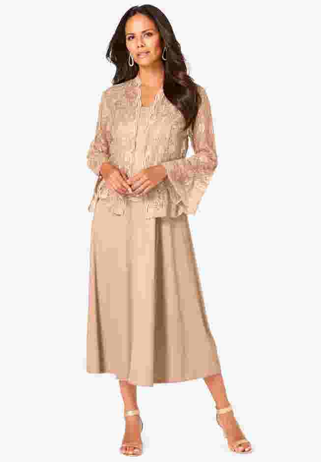 Glitter & Lace Jacket Dress Set image number 0