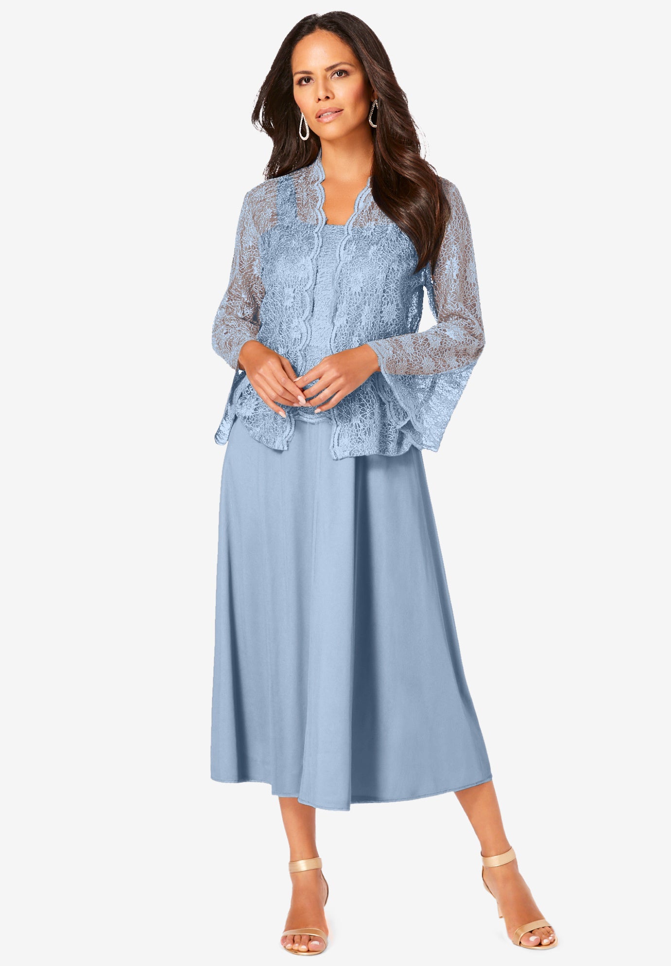 Glitter & Lace Jacket Dress Set image number 0