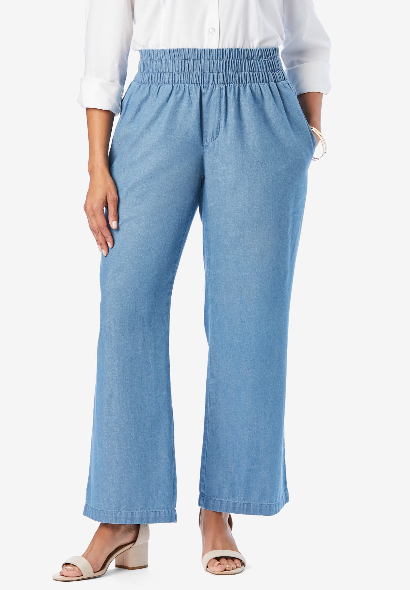 Chambray Wide Leg Pant image number 0