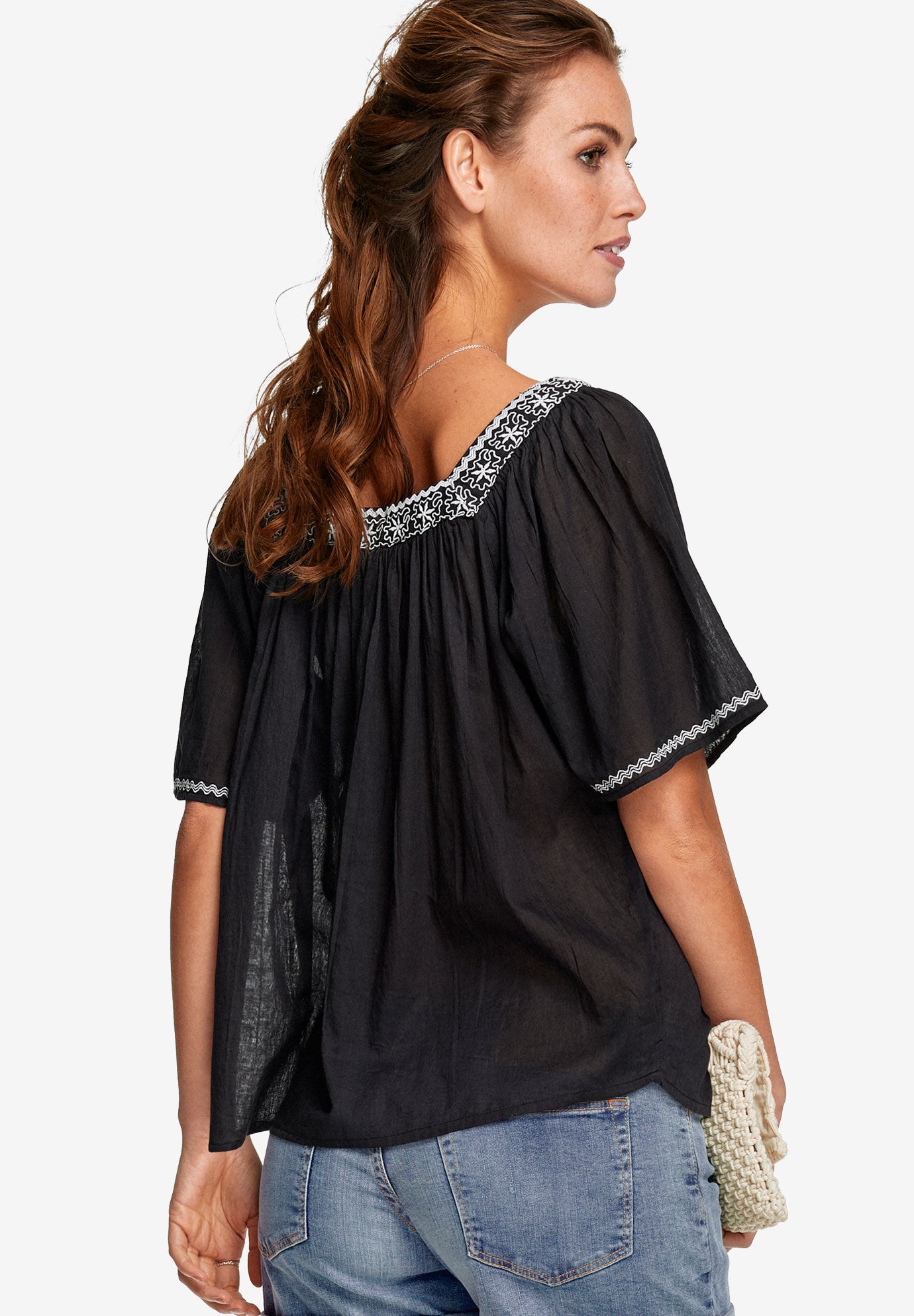 Embroidered Gauze Blouse image number 5
