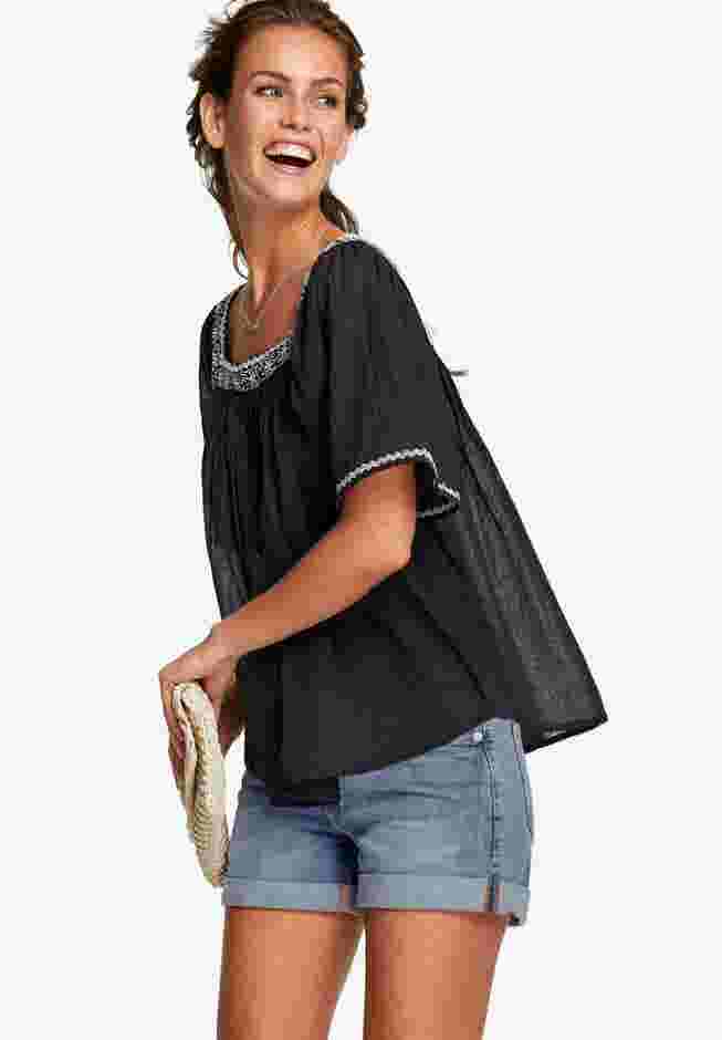 Embroidered Gauze Blouse image number 0