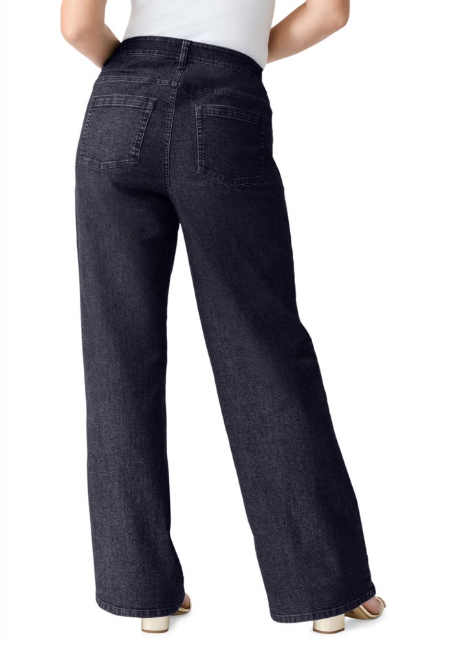 Plus Size Classic Stretch Wide Leg Jean image number 1