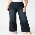 Plus Size Classic Stretch Wide Leg Jean image number null