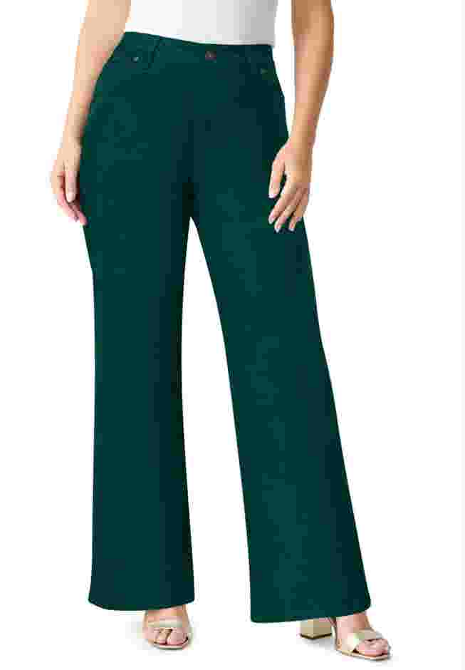 Plus Size Classic Stretch Wide Leg Jean image number 2