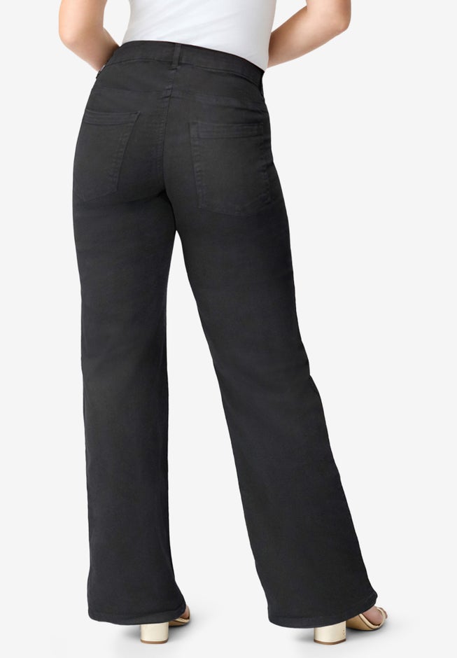 Plus Size Classic Stretch Wide Leg Jean image number 1