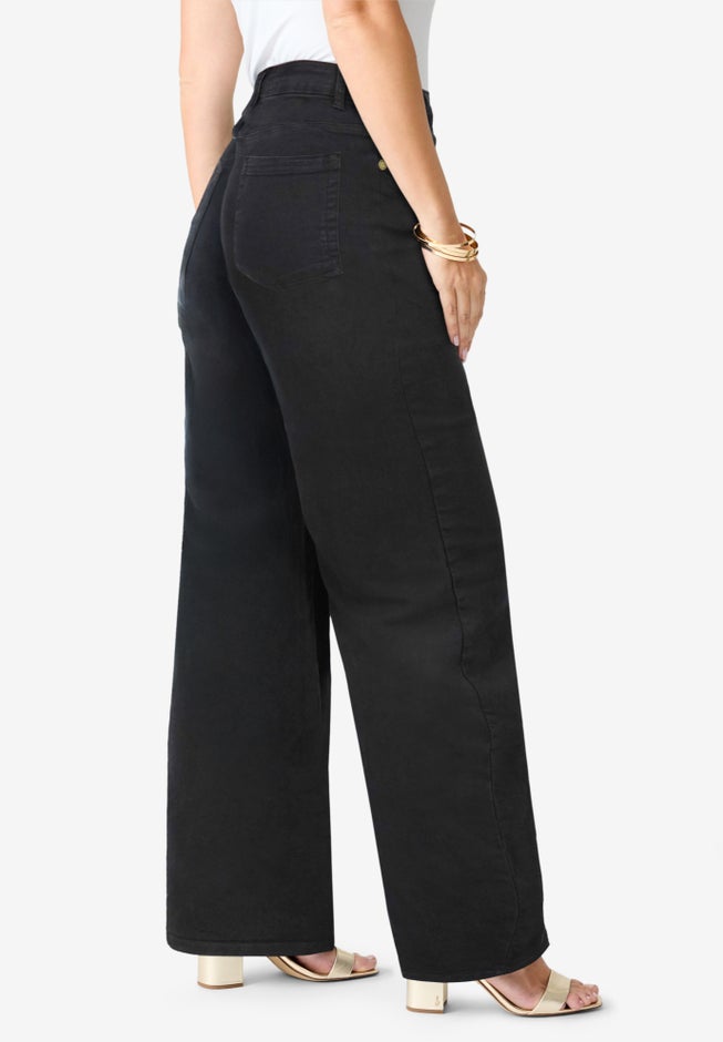 Plus Size Classic Stretch Wide Leg Jean image number 2