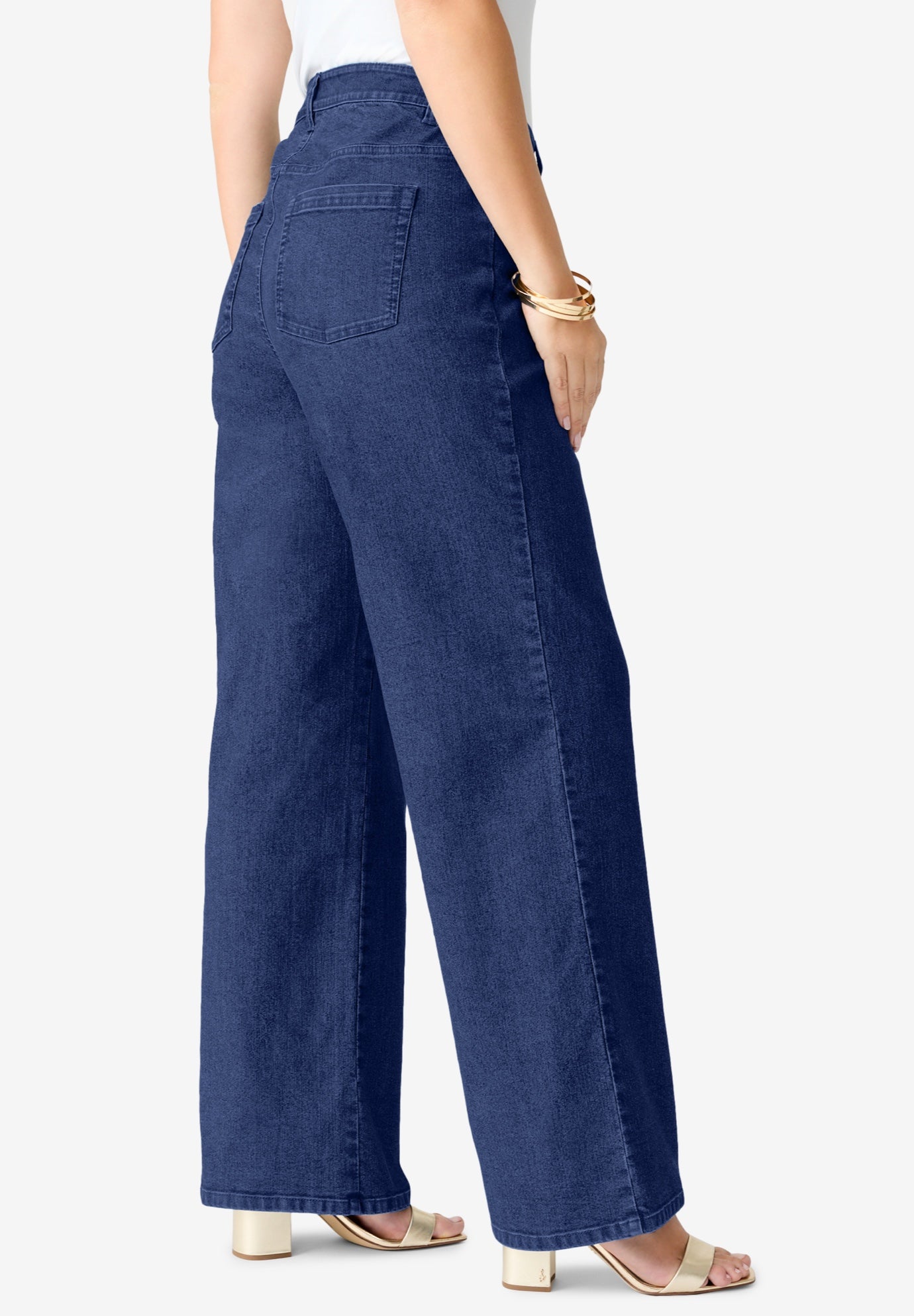 Plus Size Classic Stretch Wide Leg Jean image number 2