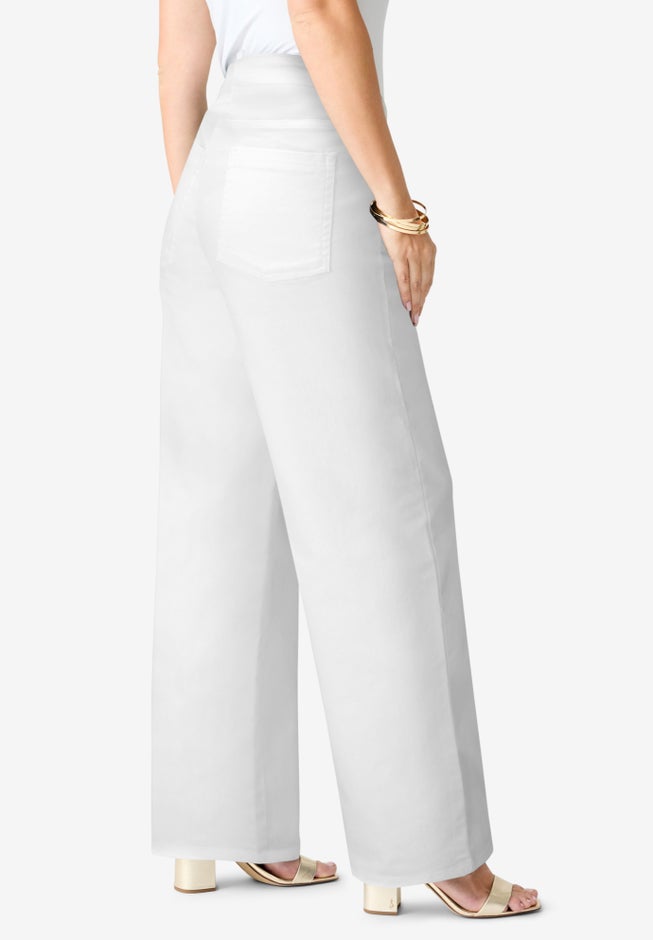 Plus Size Classic Stretch Wide Leg Jean image number 2