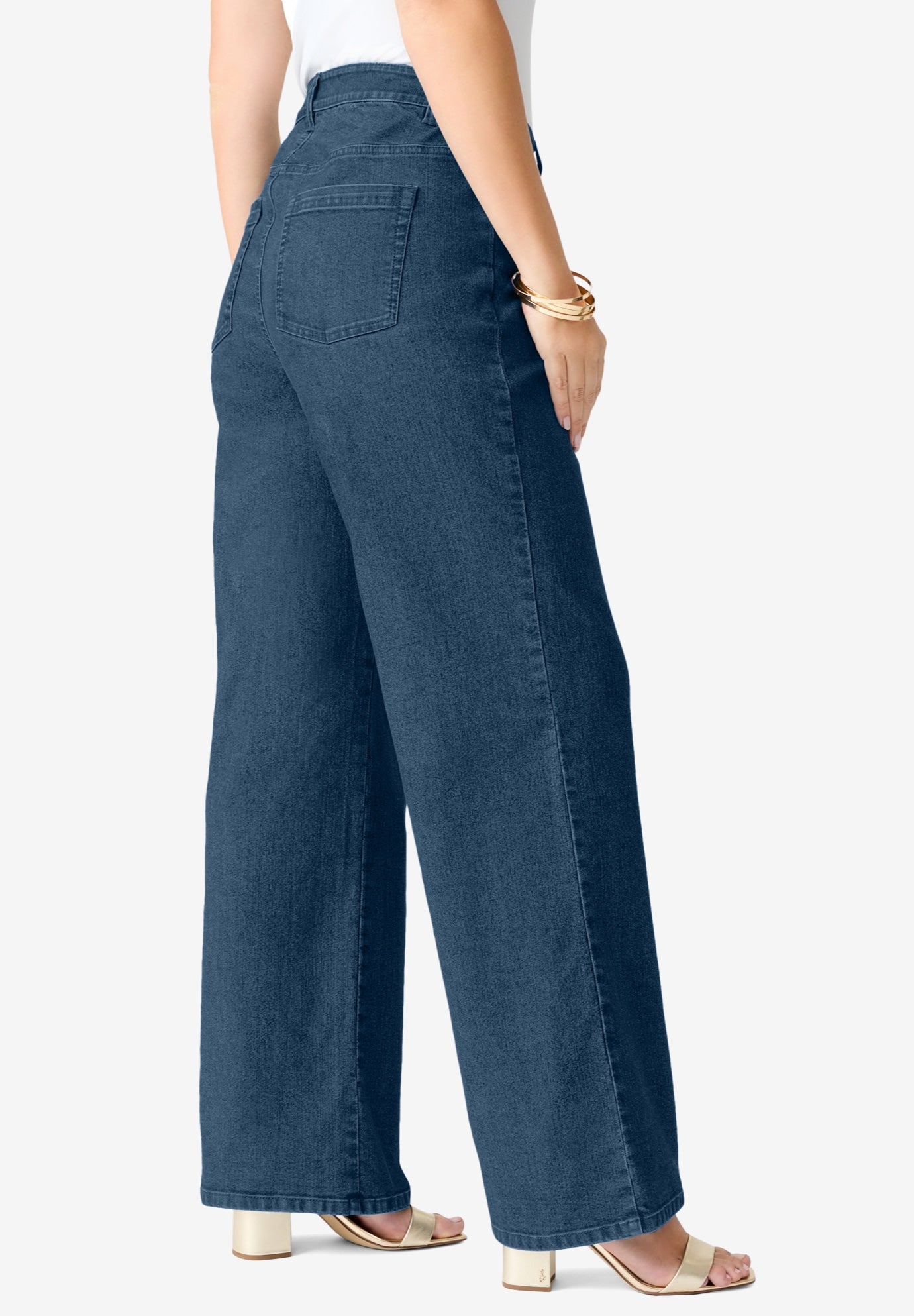 Plus Size Classic Stretch Wide Leg Jean image number 2