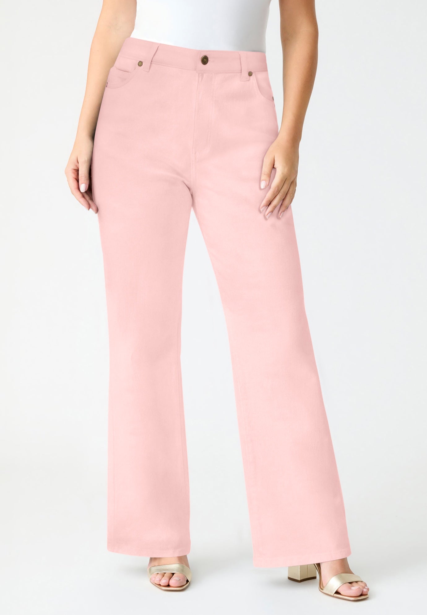 Plus Size Classic Stretch Wide Leg Jean image number 0