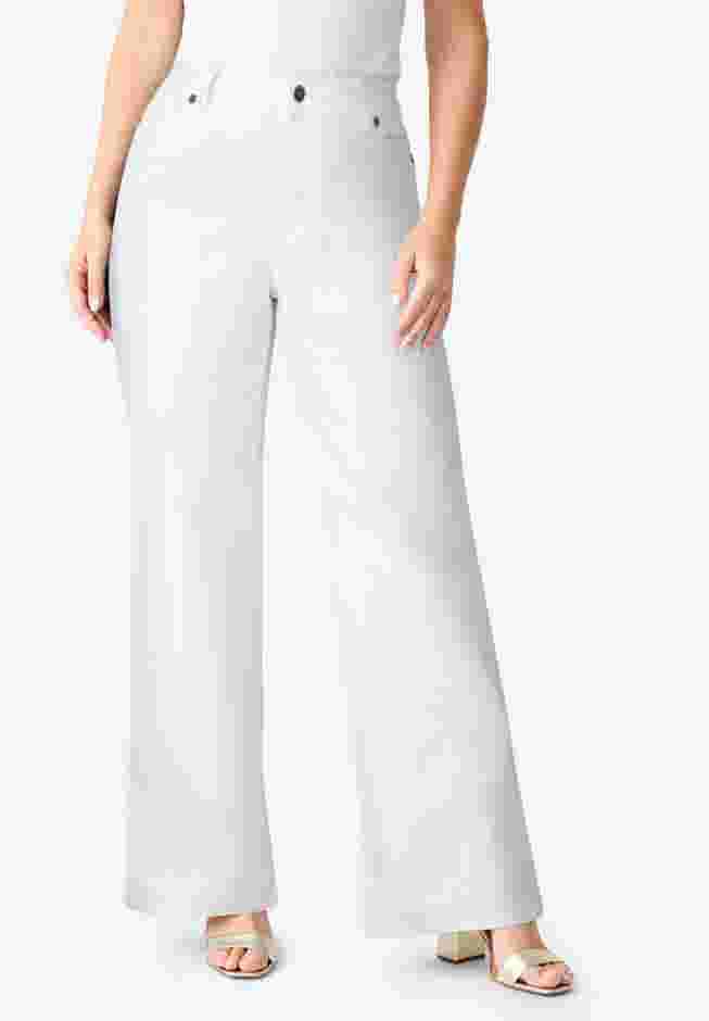 Plus Size Classic Stretch Wide Leg Jean image number 0