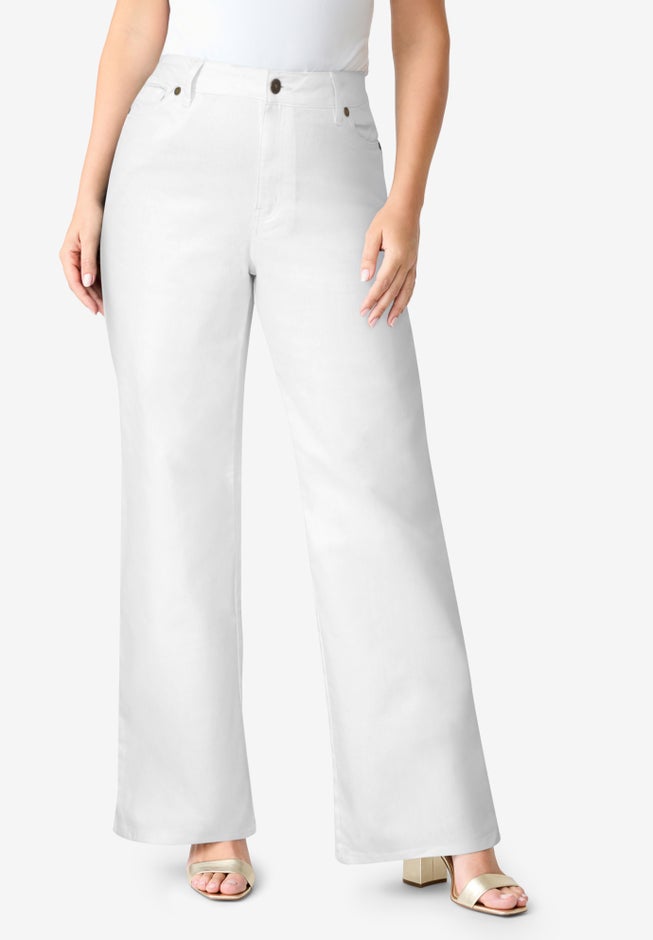 Plus Size Classic Stretch Wide Leg Jean image number 0