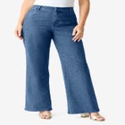 Plus Size Classic Stretch Wide Leg Jean image number null