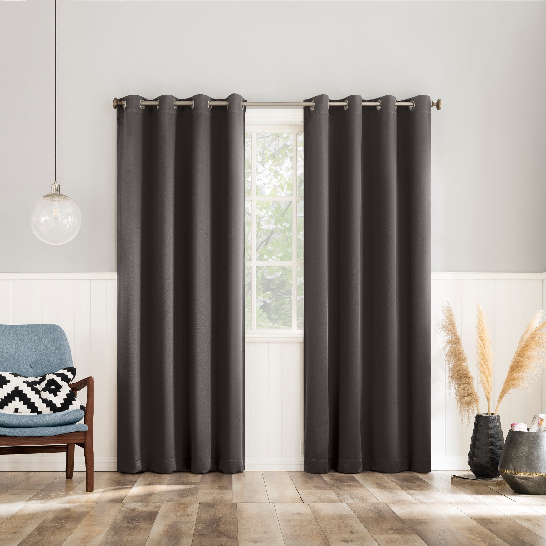 Sun Zero&trade; Brandon Magnetic Closure Grommet Curtain Panel, Set of 2 image number 0