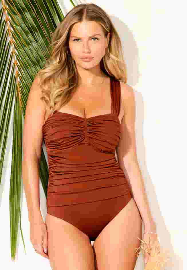 Shirred Sweetheart One Piece Swimsuit image number 0