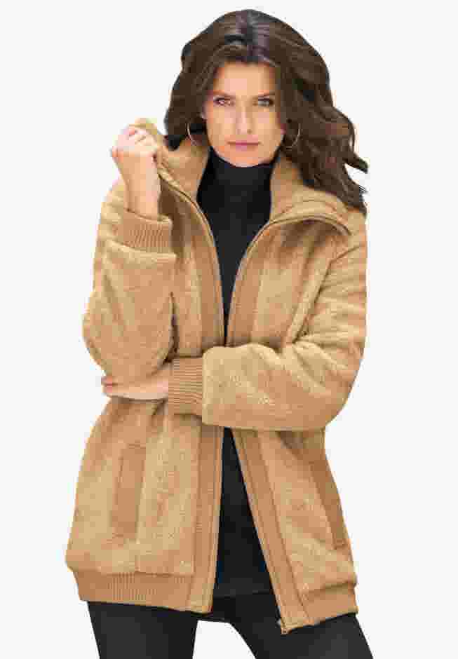 Mid Weight Teddy Bomber Coat image number 0