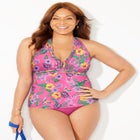 Braid Trim Halter Tankini Top image number null