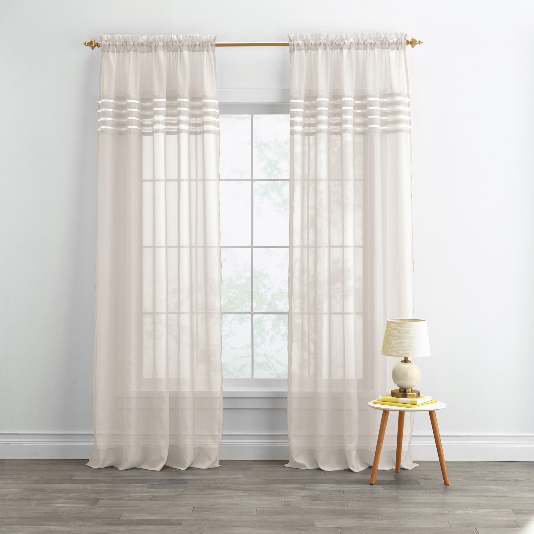BH Studio Sheer Voile Pleated Rod-Pocket Panel image number 0