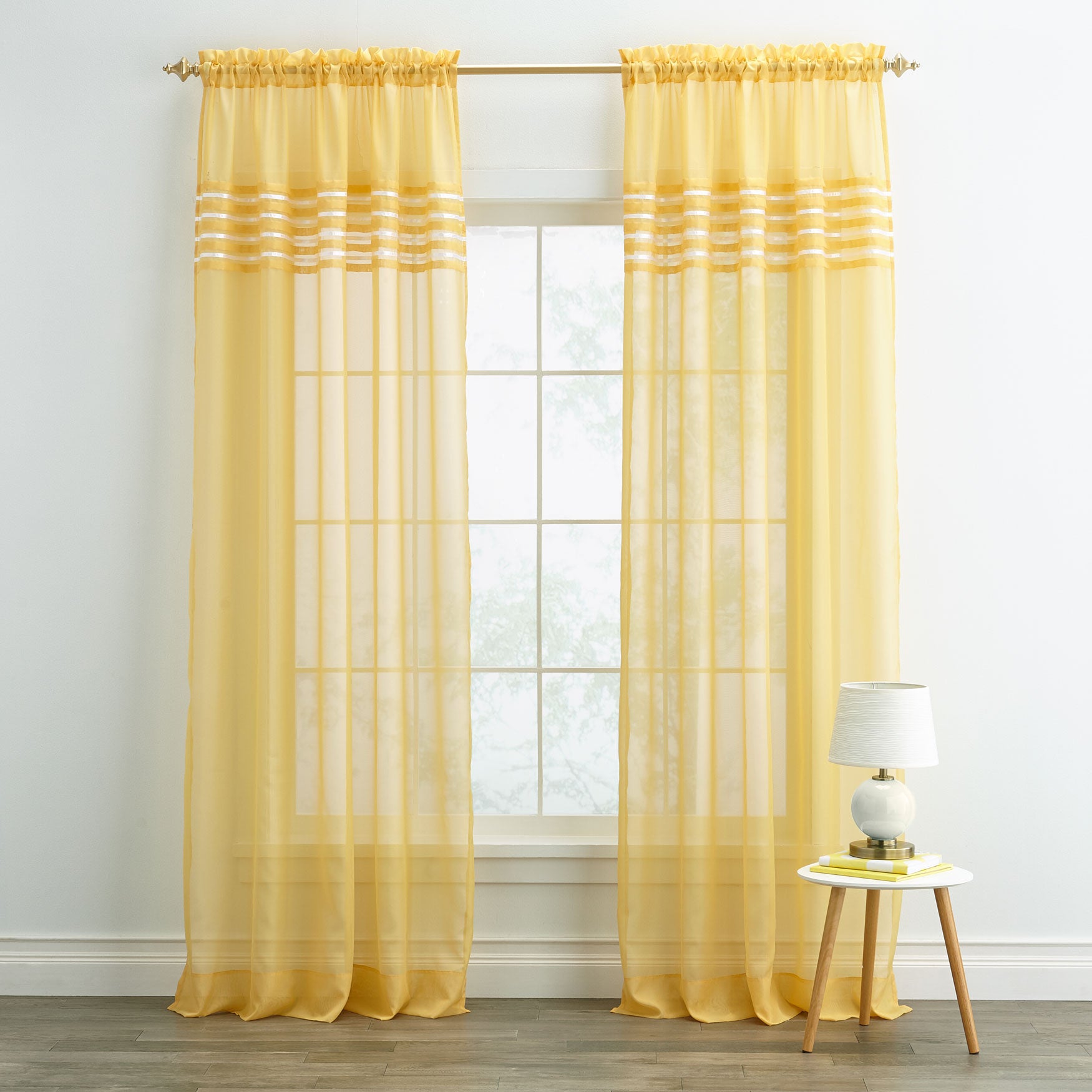 BH Studio Sheer Voile Pleated Rod-Pocket Panel image number 0