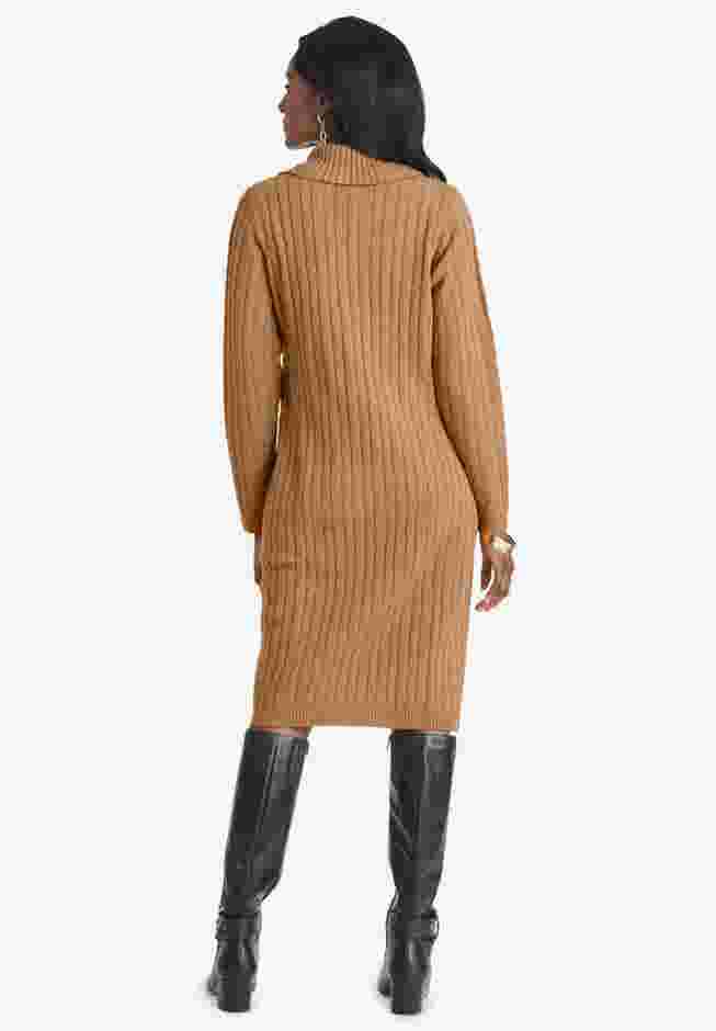Pullover Faux Wrap Buckle Dress image number 1
