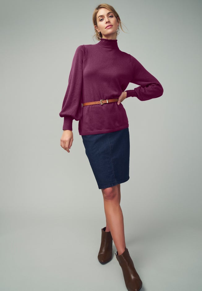 Ruffle Neck Pullover image number 4