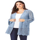 Bell Sleeve Pointelle Cardigan image number null