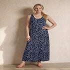 Cotton Spandex Scoop Neck Sleeveless A-Line Maxi Dress image number null