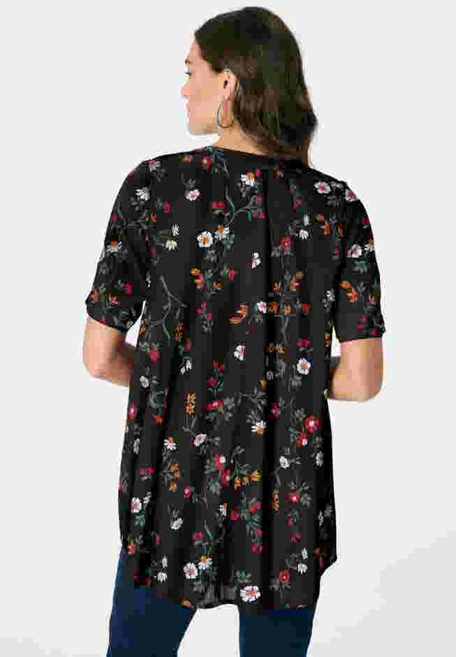 Plus Size Angelina Tunic Top – Short Sleeve, Flowy Fit, Everyday Comfort image number 1
