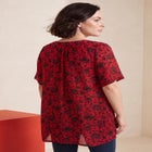 Plus Size Angelina Crinkle Crepe Y-Neck Short Sleeve Tunic image number 1